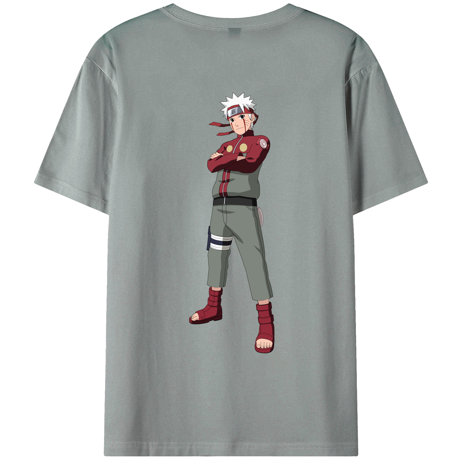 （画像用） NARUTO -ナルト- うずまき ナルト Uzumaki Naruto 綿100％ メンズ半袖Tシャツ（バックプリント） 通気性